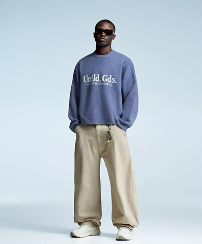 Printed jacquard sweater