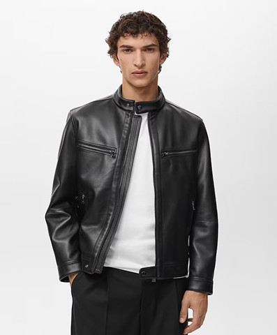 Zip-Up Faux-Leather Jacket
